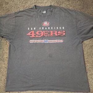 Team Apparel San Francisco 49ERS Gray Short Sleeve Tee with Red Logo